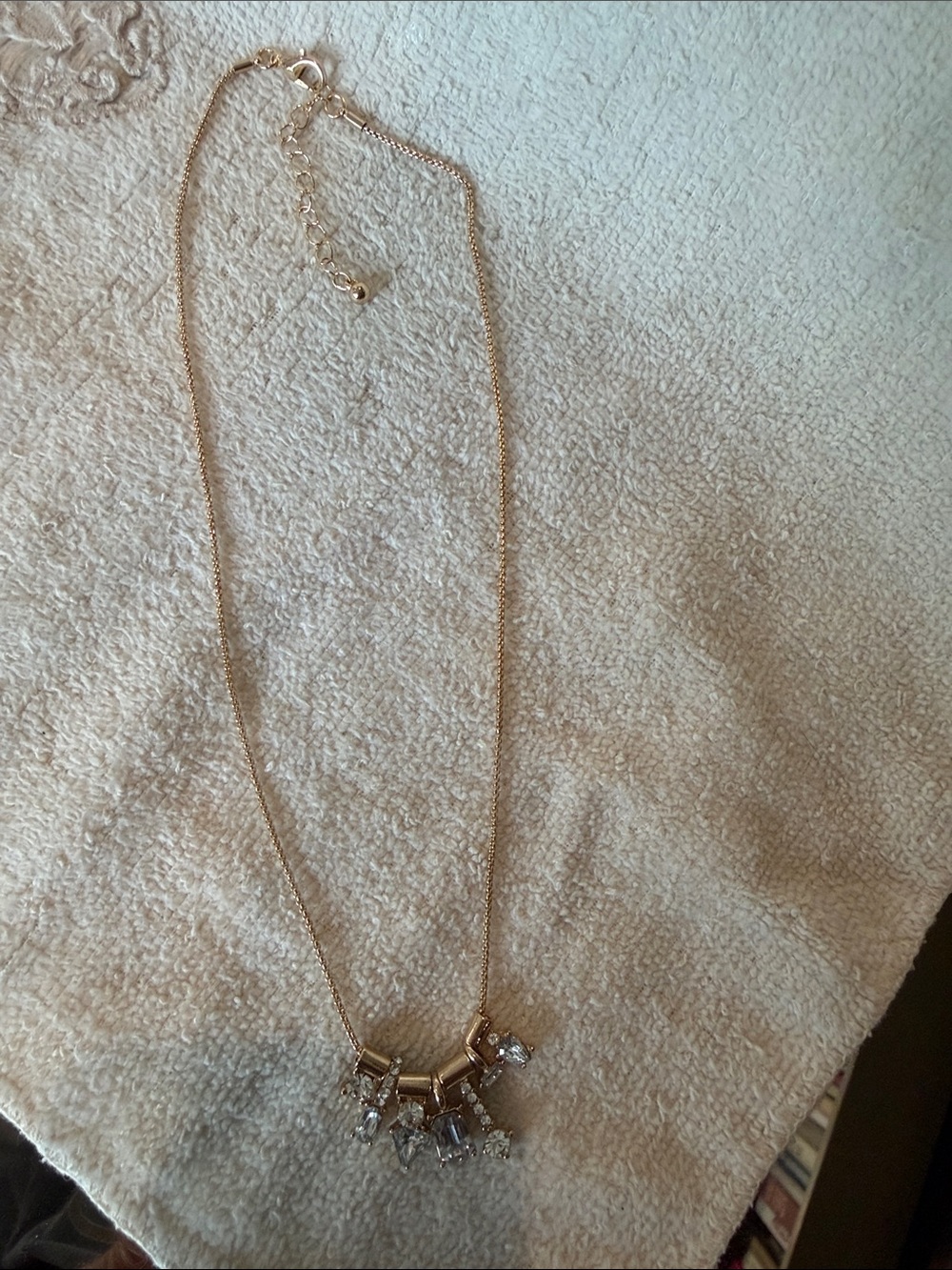 Gold Crystal Cluster Pendant Necklace - Women Jewelry